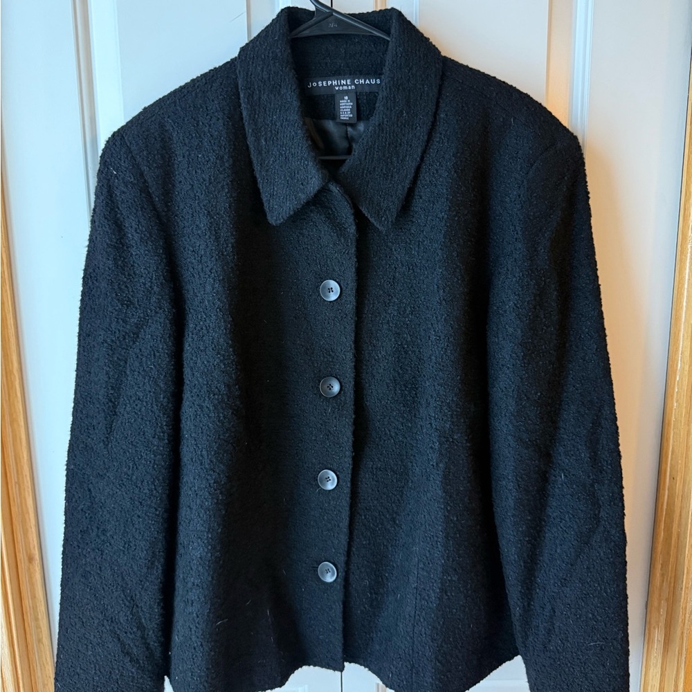 Josephine Chaus Classic Black Teddy Jacket
